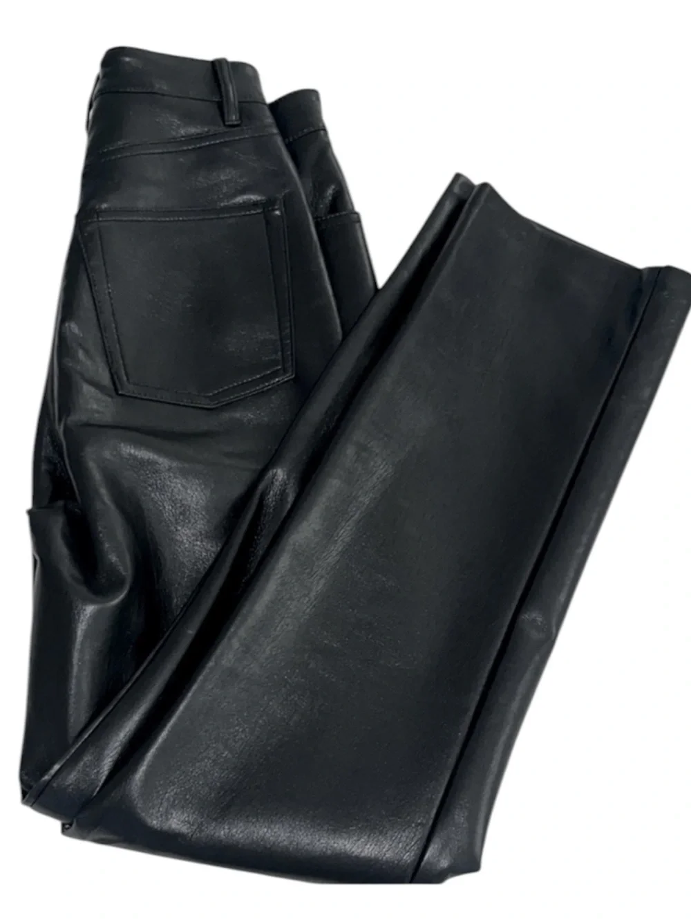 WILFRED Melina High-Rise Faux Leather Straight-Leg Pants in Black Size 6 — NWT!